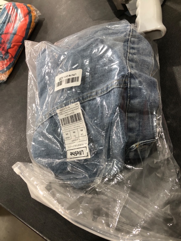 Photo 1 of LifeShe Women's Pearls Denim Jacket Casual Short Sleeve Cropped Jean Jackets Coats
