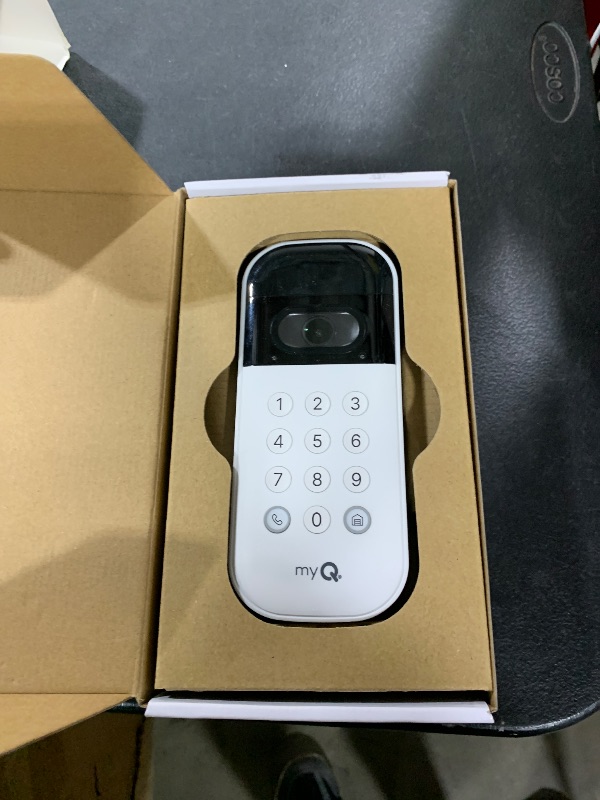 Photo 1 of myQ Smart Garage Door Video Keypad with Wide-Angle Camera,Customizable PIN Codes,and Smartphone Control–Take Charge of Your Garage Access Works with Chamberlain, LiftMaster and Craftsman openers,White