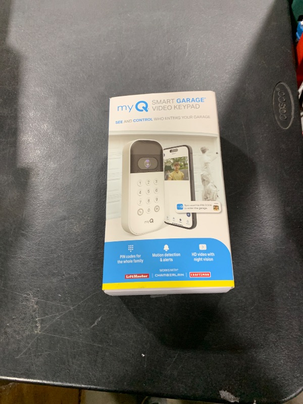 Photo 1 of myQ Smart Garage Door Video Keypad with Wide-Angle Camera,Customizable PIN Codes,and Smartphone Control–Take Charge of Your Garage Access Works with Chamberlain, LiftMaster and Craftsman openers,White