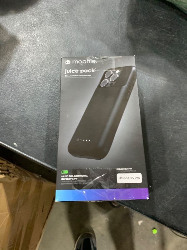 Photo 1 of mophie Juice Pack iPhone 15 Pro Battery Case - Legendary Power & Protection - Up to 50% Extra Battery, 6ft Drop Safety, Eco-Friendly Design, Black