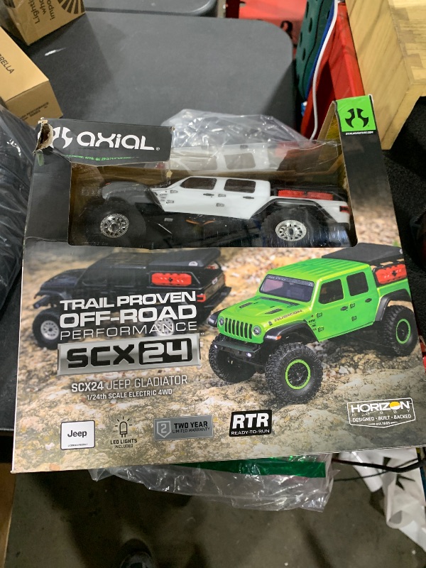 Photo 1 of Axial RC Truck SCX24 Jeep Gladiator 4 Wheel Drive Rock Crawler Brushed RTR Nothing Needed to Complete Ready-to-Run White AXI00005V2T4, Remote Control Car, RC Car, RC Crawler