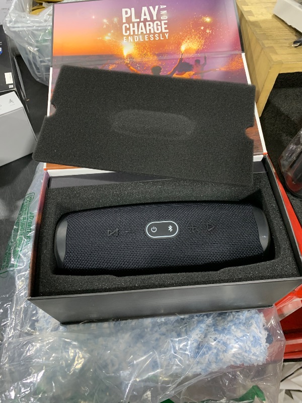 Photo 1 of JBL Charge 4 Portable Waterproof Wireless Bluetooth Speaker - Black (Renewed)