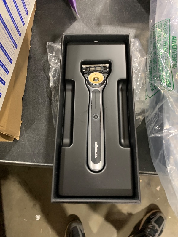 Photo 1 of Gillette Heated Razor for Men, Deluxe Travel Shave Kit by GilletteLabs, 1 Handle, 2 Blade Refills, Charging Dock, Case