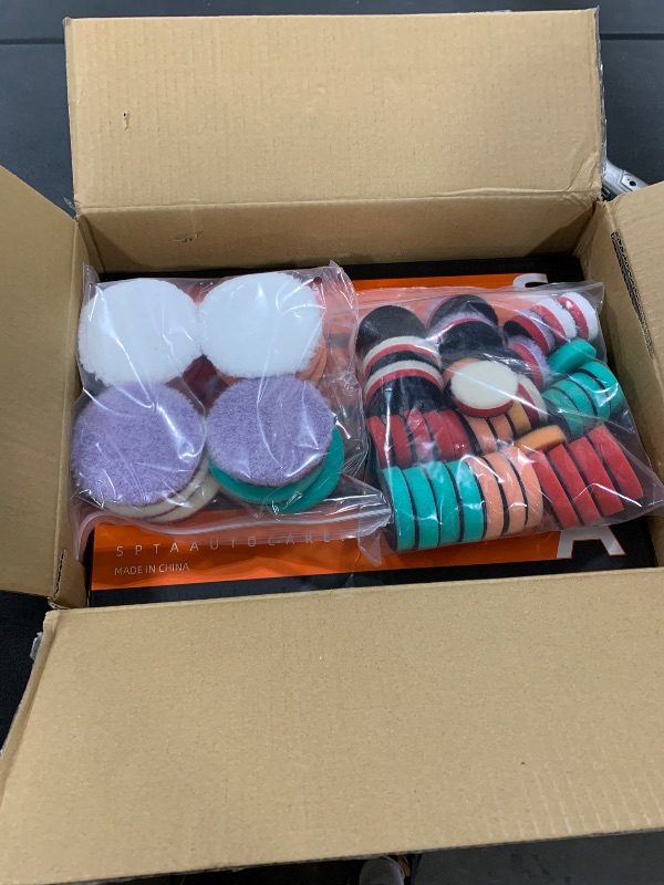 Photo 1 of SPTA Cordless Mini Polisher, 12V Cordless Multi Polisher, Micro Cordless Scratches Killer Car Polisher RO/DA Mini Auto Machine Sets With Polishing Pad And Wool Pads for polishing, Sanding and Cleaning