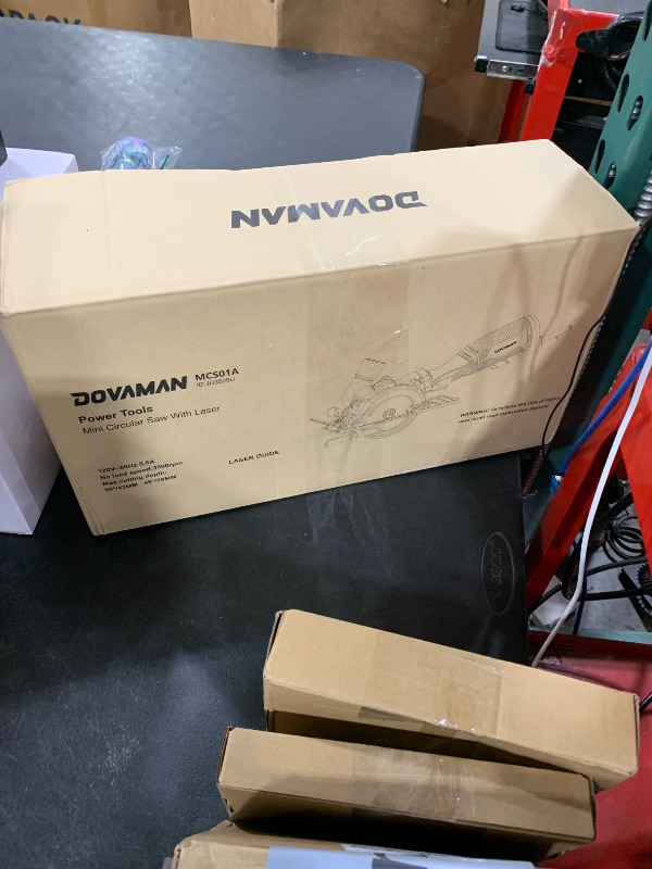 Photo 1 of DOVAMAN Circular Saw, 5.8A 4-1/2" Circular Saw w/Laser, Metal Auxiliary Handle, 6 Blades (4½", 4¾"), Cutting Depth 1-11/16" (90°), 1-1/8" (45°), Ideal for Wood, Soft Metal, Plastic, Tile - MCS01A