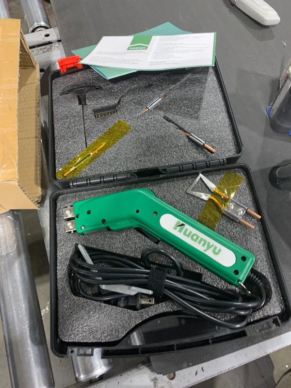 Photo 1 of Huanyu Electric Hot Knife Rope Cutter Fabric Cutting Tool Kit 4 Blades Pro Fabric Cutting 600° C Heat Cutter 100W Heat Sealer for Sponge Cloth Board Webbing Continuous Working