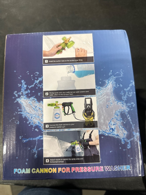 Photo 1 of DUSICHIN Short Pressure Washer Gun with Foam Cannon,Dual Connector Accessory, Car Wash Foam Cannon Kit 1/4 Inch Quick Connector, 5 Pressure Washer Nozzle Tips,Double Tip Attachment For Soap Cannon