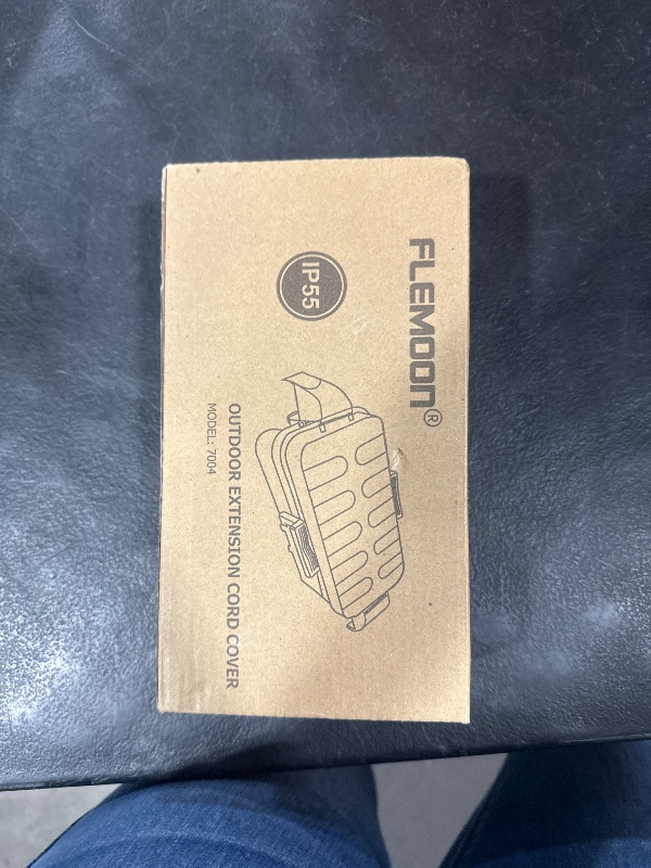 Photo 1 of Flemoon Outdoor Electrical Box Waterproof w/Detachable Shield Covers, IP55 Waterproof Extension Cord Cover for Plug, Outlet, Halloween, Christmas String Lights, Weatherproof Connection Box, Black