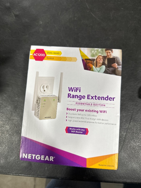 Photo 1 of NETGEAR Wi-Fi Range Extender EX6120 - Coverage Up to 1500 Sq Ft and 25 Devices with AC1200 Dual Band Wireless Signal Booster & Repeater (Up to 1200Mbps Speed), and Compact Wall Plug Design, White
