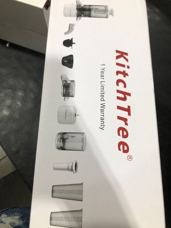 Photo 1 of KITCHTREE Masticating Juicer Attachment for KitchenAid Stand Mixer, 4.2" Large Feed Chute Fit Whole Vegetables & Fruits, Slow Cold Press Juicing, Includes 2 * 28oz capacity cups and blade replacement