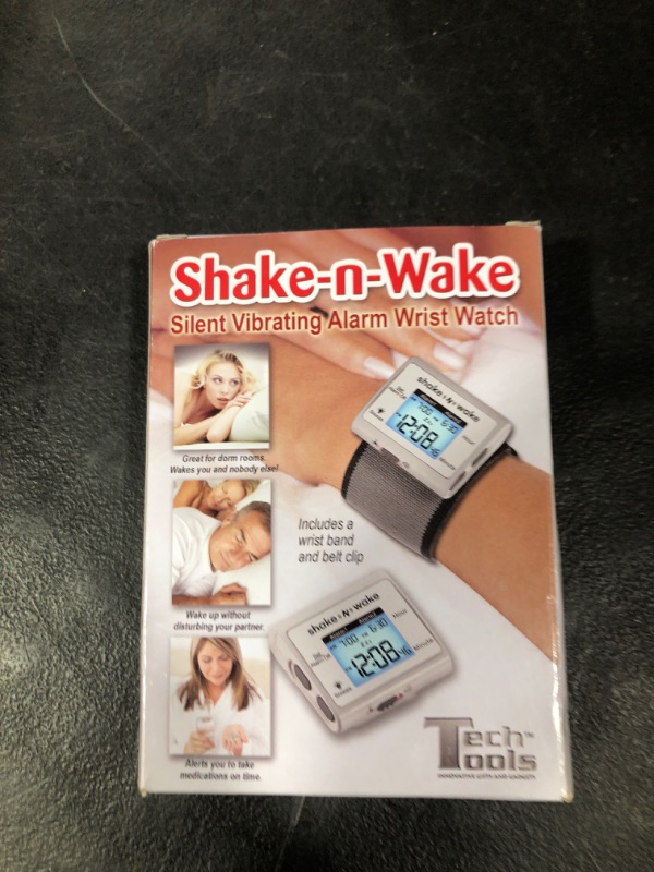 Photo 1 of Tech Tools Vibrating Alarm Clock - Shake N Wake - Silent Alarm Wristband Watch - with Dual Alarms