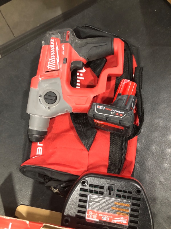 Photo 1 of MILWAUKEE M12 FUEL 2416-21XC 12-Volt Cordless Lithium-Ion 4.0Ah 5/8 in. Brushless SDS-Plus Rotary Hammer Kit