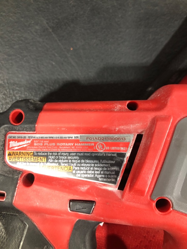 Photo 1 of MILWAUKEE M12 FUEL 2416-21XC 12-Volt Cordless Lithium-Ion 4.0Ah 5/8 in. Brushless SDS-Plus Rotary Hammer Kit
