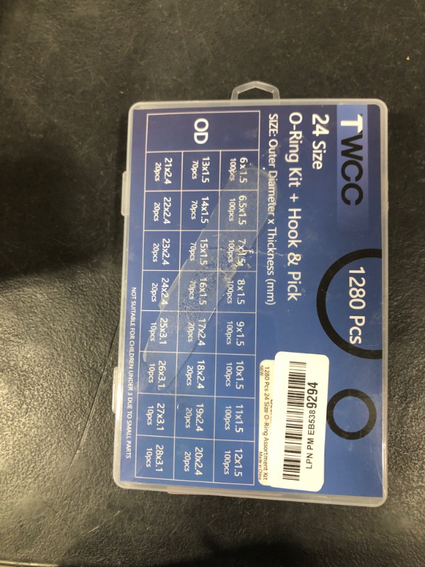 Photo 1 of ZDBB 1280 Pcs 24 Size Rubber O-Ring Assortment Kit with Pick and Hook Set for Pressure Washer Faucet Plumbing OD 6mm-28mm