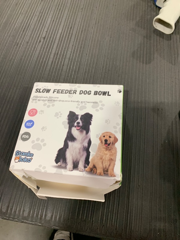 Photo 1 of 2 Pcs Slow Feeder Insert for Dog Bowl, Anti-Choking Silicone with Strong Suction Cups, Fits Most Dog Bowls, Ideal for Medium, Large Breeds (Green+White)