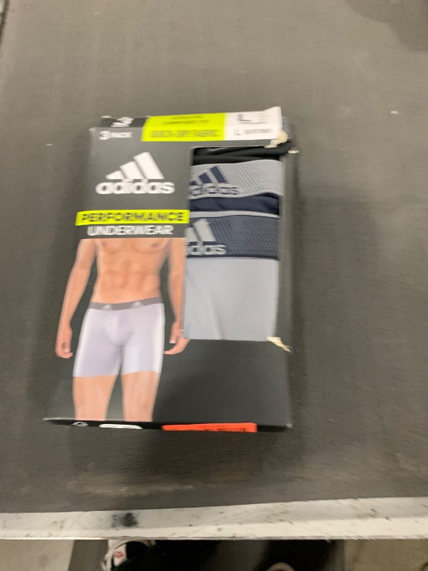 Photo 1 of adidas Microfiber, Performance Boxer Briefs Underwear Pack for Men, Pulse Mint Green/Legend Ink Blue/Grey/P, Large