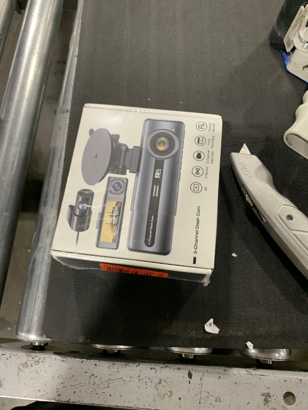 Photo 1 of 3 Channel 4K Dash Cam with 5GHz WiFi & APP Control, 4K/2.5K+1080P+1080P Front Inside and Rear, Triple Dash Camera with 64GB Card, G-Sensor, 24 Hours Parking Mode, Loop Recording, Night Vision