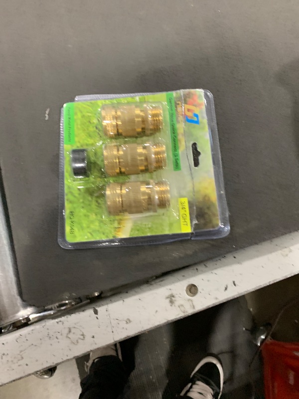 Photo 1 of HQMPC Garden Hose Quick Connector Water Hose Quick Connect ¾ inch GHT Brass Easy Connect Fitting Quick Connect Hose Fittings Garden Hose Fitting Water Hose Connectors (3SETS)
