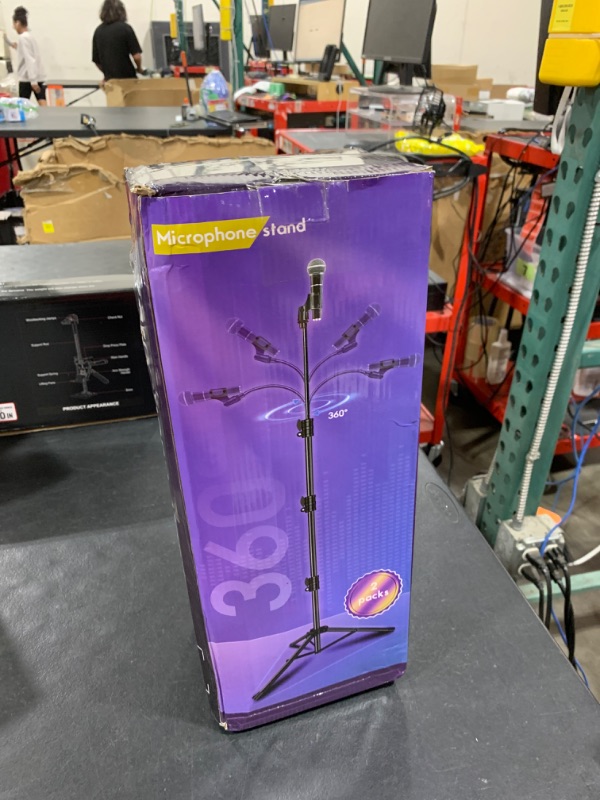 Photo 1 of 2 Pack Mic Stand Gooseneck Microphone Boom Stand for Singing Height Adjustable from 24” to 67” with 2 Mic Clips for Adults and Kids Singing Lecture Stage