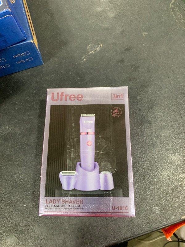 Photo 1 of Ufree Bikini Trimmer Electric Razors for Women, Rechargeable Pubic Body Hair Trimmer Electric Shaver for Legs Body Hair, Bikini Shaver IPX7 Waterproof, Gifts for Women, Purple