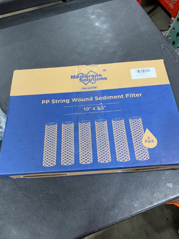 Photo 1 of Membrane Solutions 5 Micron 10"x2.5" String Wound Whole House Water Filter Replacement Cartridge Universal Sediment Filters for Well Water - 6 Pack