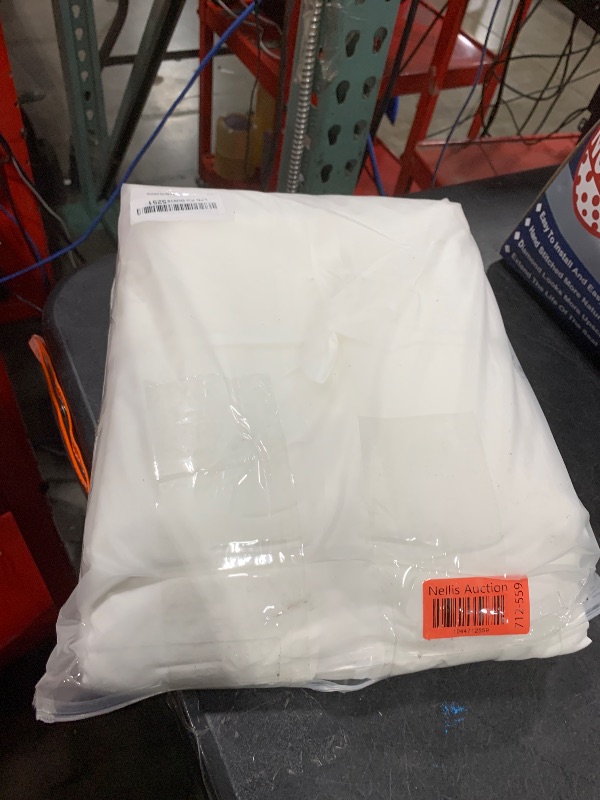 Photo 1 of NEXHOME PRO 100% Organic Cotton Duvet Cover Super King Size, Linen Like Pleated Textured White Duvet Cover Set, 3pc Bedding Set with Zipper Closure, Soft,108"x98", No Comforter