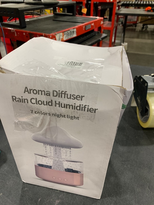 Photo 1 of Cloud Rain White Noise Humidifier, Rain Water Drip Diffuser Humidifiers Waterfall Lamp Mushroom Air Humidifier Aromatherapy Essential Oil Diffuser with 7 Colors Night Lights for Home Office Bedroom