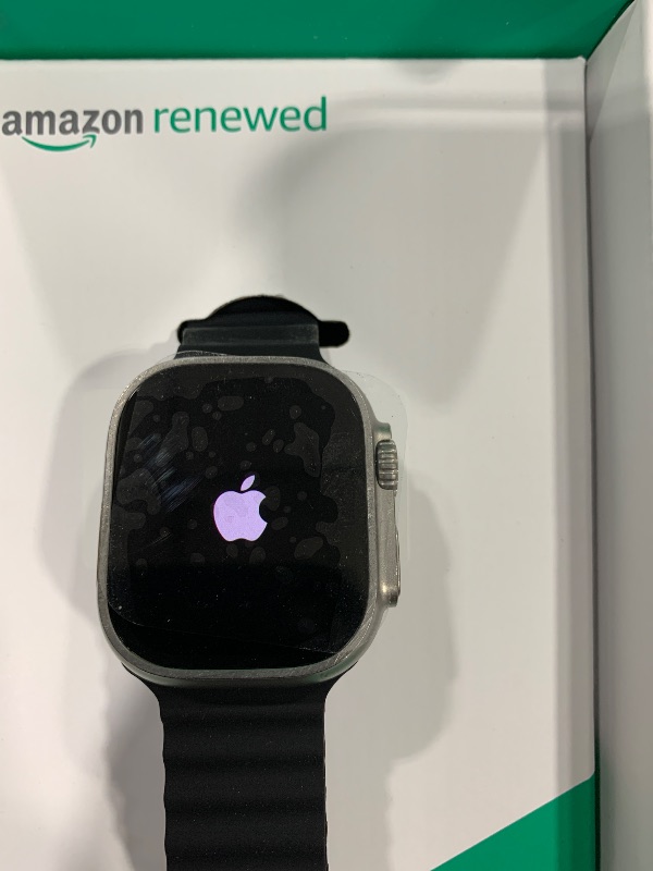 Photo 1 of Apple Watch Ultra [GPS + Cellular 49mm] Titanium Case with Midnight Ocean Band, One Size (Renewed Premium)