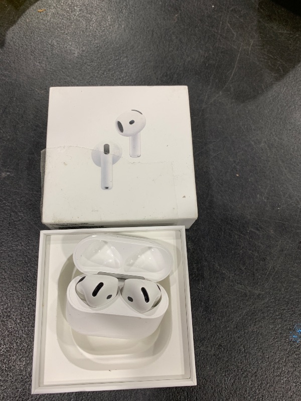 Photo 1 of Apple AirPods 4 Wireless Earbuds, Bluetooth Headphones, with Active Noise Cancellation, Adaptive Audio, Transparency Mode, Personalized Spatial Audio, USB-C Charging Case, Wireless Charging, H2 Chip