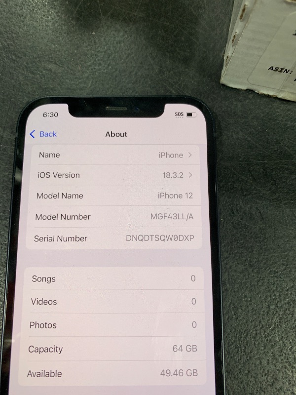 Photo 1 of Apple iPhone 12, 64GB, Black - Fully Unlocked (Renewed)