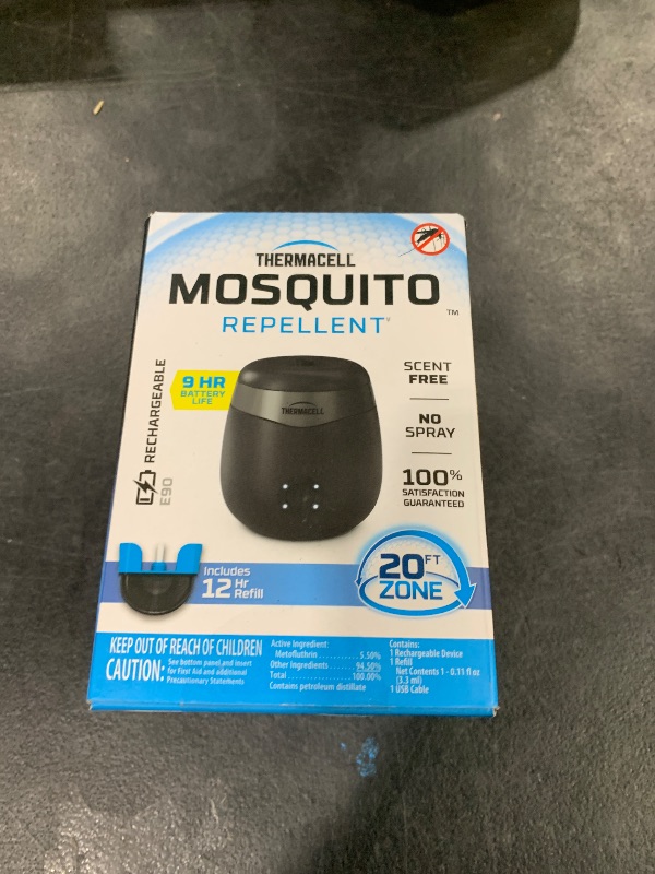 Photo 1 of Thermacell Mosquito Repeller E-Series Rechargeable with 20' Mosquito Protection Zone; Up to 9-Hr Battery Life; Includes 12-Hr Refill; Flame or Scent; DEET-Free Bug Spray Alternative