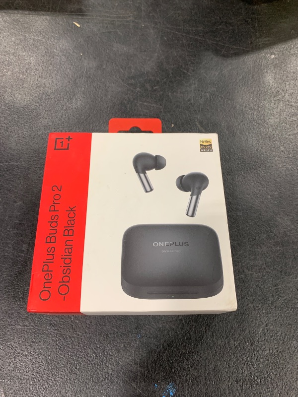 Photo 1 of OnePlus Buds Pro 2 - Obsidian Black - Audiophile-Grade Sound Quality Co-Created with Dynaudio, Best-in-Class ANC, Immersive Spatial Audio, Up to 39 Hour Playtime with Charging case, Bluetooth 5.3
