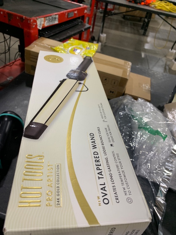 Photo 1 of HOT TOOLS 24K Gold Extended Barrel Oval Tapered Curling Wand for Bouncy Curls | No Clamp for Quick and Easy Styling, Fan-Favorite 24K Gold Technology for Long-Lasting Results