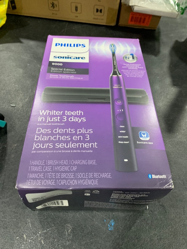 Photo 1 of PHILIPS Sonicare 9000 Special Edition Rechargeable Toothbrush, Black/Purple, HX9911/91