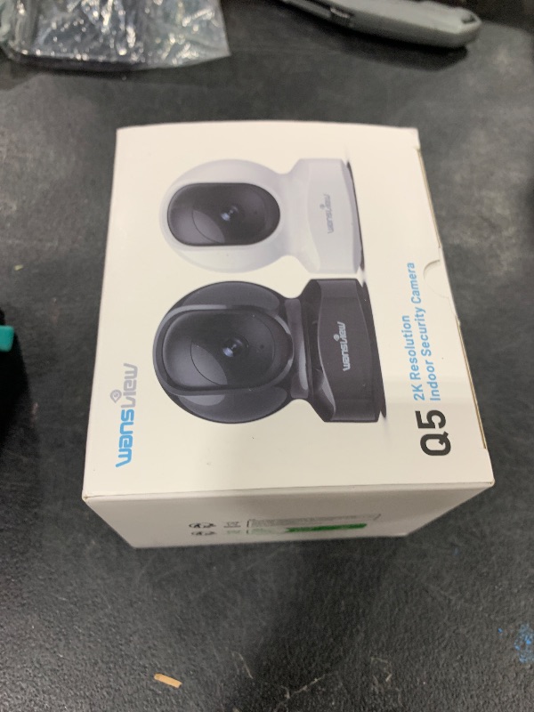 Photo 1 of Wansview Security Camera Indoor, 360 Degree WiFi Home Security Cameras for Pet/Dog/Nanny, 2 Way Audio Night Vision, Works with Alexa, with TF Card Slot and Cloud, 2.4Ghz, Q5 (Black, 3MP)