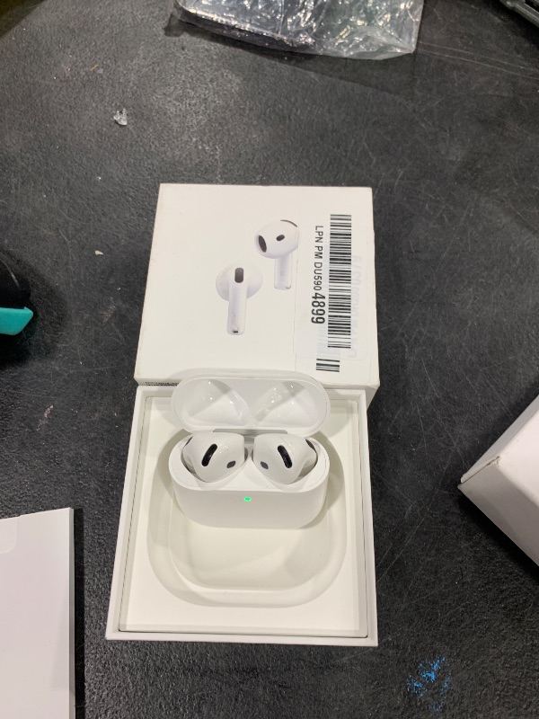 Photo 1 of Apple AirPods 4 Wireless Earbuds, Bluetooth Headphones, with Active Noise Cancellation, Adaptive Audio, Transparency Mode, Personalized Spatial Audio, USB-C Charging Case, Wireless Charging, H2 Chip