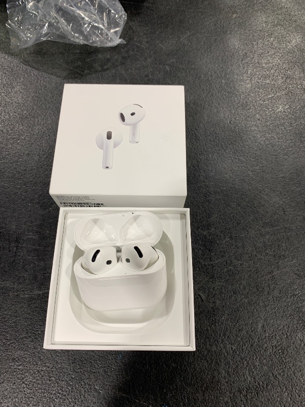 Photo 1 of Apple AirPods 4 Wireless Earbuds, Bluetooth Headphones, with Active Noise Cancellation, Adaptive Audio, Transparency Mode, Personalized Spatial Audio, USB-C Charging Case, Wireless Charging, H2 Chip