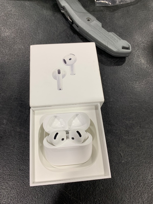 Photo 1 of Apple AirPods 4 Wireless Earbuds, Bluetooth Headphones, with Active Noise Cancellation, Adaptive Audio, Transparency Mode, Personalized Spatial Audio, USB-C Charging Case, Wireless Charging, H2 Chip