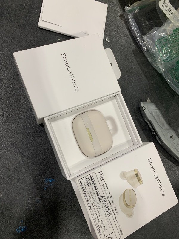 Photo 1 of Bowers & Wilkins Pi8 Wireless Earbuds (Dove White), in-Ear Bluetooth Earphones with Qualcomm Chipset & aptX Lossless, Active Noise Cancelling Earbuds, 3 Built-in Mics, 15-Min Quick Charging