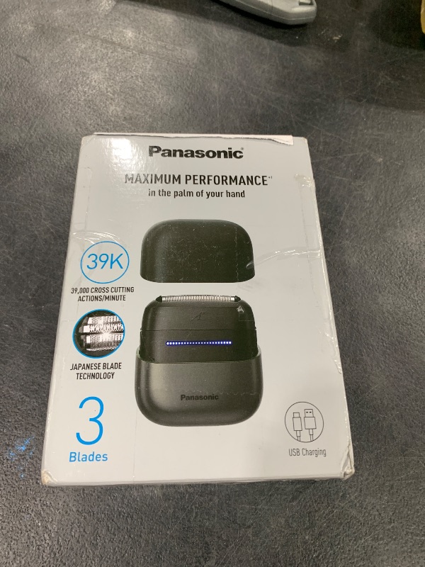 Photo 1 of Panasonic Swipe Right Travel Shaver for Men, Portable Electric Razor with USB-C Charging, 3-Blade Cutting System and Beard Sensor Technology, Wet/Dry Use - ES-CM3A-K