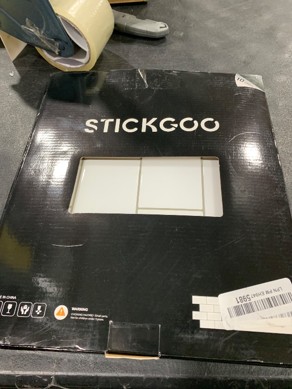Photo 1 of STICKGOO 10-Sheet Peel and Stick Subway Tile, Stick on Tiles Backsplash for Kitchen & Bathroom in White (Thicker Design)