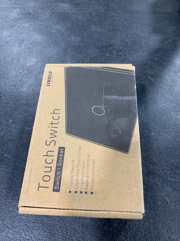 Photo 1 of LIVOLO Black Duplex Receptacle Standard Decorative Electrical Wall Outlet with Tempered Glass Panel AU/US Standard CE Certified,119mmx78mm, C9C2EA-12