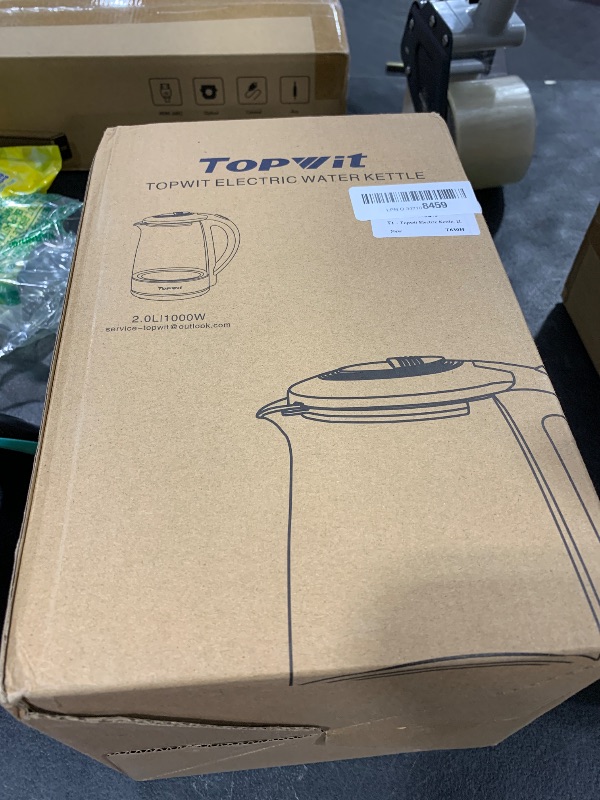 Photo 1 of TOPWIT Electric Kettle, Colorful Glass Tea Kettle, 2.0L Hot Water Kettle Electric, BPA-Free Stainless Steel Lid & Bottom, Electric Kettles for Boiling Water, Auto Shut-Off & Boil Dry Protection, Grey