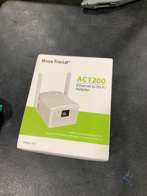 Photo 1 of BrosTrend AC1200 WiFi to Ethernet Adapter, 1200Mbps Dual Band Universal Wireless Bridge for Printer, Smart TV, Blu-Ray Player, PlayStation, Xbox, etc, WPS Easy Setup, Connect a Wired Device to Wi-Fi