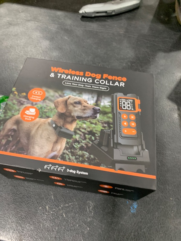 Photo 1 of Wireless Dog Fence System - Electric Fence for Dogs 1000 FT Range Adjustable,Dog Training Collar with Remote Control 3 Training Modes, Rechargeable Collar,Dog Fence Wireless Magnetic Charging Base