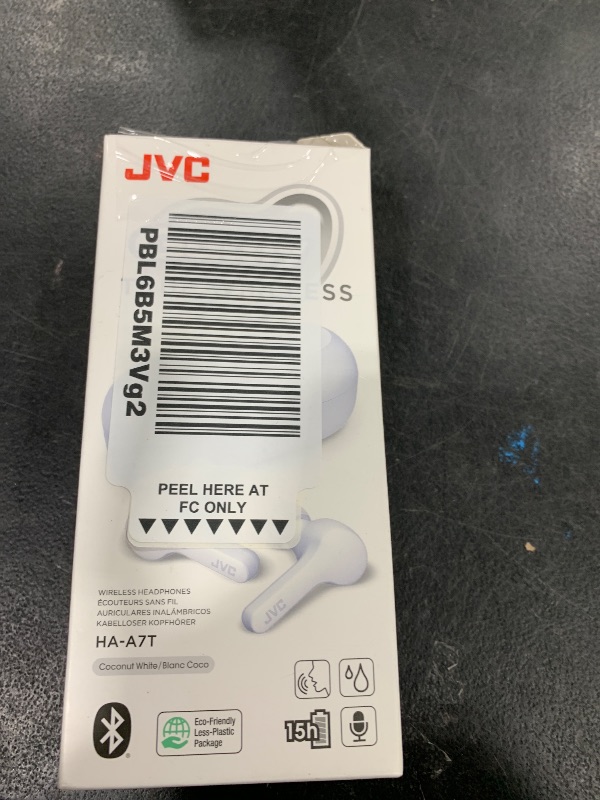 Photo 1 of JVC Gumy Truly Wireless Earbuds Headphones, Bluetooth 5.0, Water Resistance(IPX4), Long Battery Life (up to 15 Hours) - HAA7TW (White)