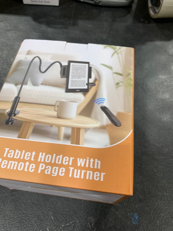 Photo 1 of Kindle Holder with Remote Page Turner - Read in Bed Without Blocking Text or Adjusting Margins - Reduce Neck Strain - Quiet Page Turning for Kindle, iPad, iPhone