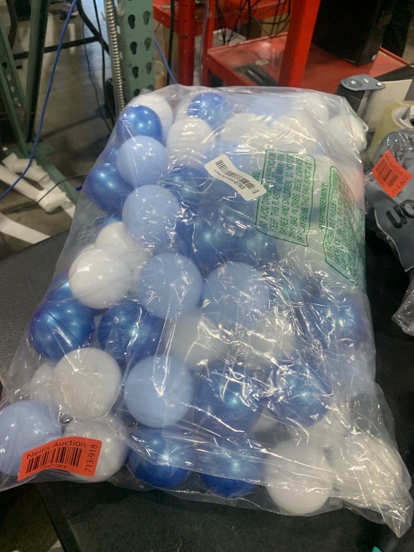 Photo 1 of GOGOSO Ball Pit Balls for Toddler, Baby Plastic Playballs Kids Soft Pastel Pelotas Non-Toxic BPA-Free Pearl Blue+Light Blue+White 100 Balls