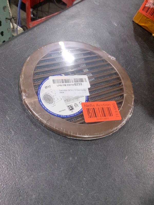 Photo 1 of Ecopro Vent / Ø6" Inch Opening Diameter / Brown Round Vent External Grille with Protective Mesh - Lightweight Plastic Register / Cover Indoor Outdoor Soffit Vent - 7.3'' Outer Diameter