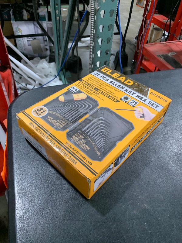 Photo 1 of ELEAD 31-Piece Hex Key Set - Allen Wrench Set, SAE and Metric Allen Keys MM(0.7mm-10mm) SAE(0.028"-3/8) Heat-Treated, Torque Handle, High Leverage, Long & Short Keys, Easy Organization